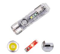 RovyVon Aurora A8 G4 Keychain Torch USB C Rechargeable, 650 lumens Super Bright EDC Flashlight Gear with Magnetic Clip and Tail Base for EDC Carry Outdoors (365nmU/Red/White Sidelights)