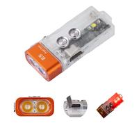 RovyVon E5 Keychain Torch USB C Rechargeable, 4000K High CRI Pocket EDC Flashlight with Dual Power Function, Daily EDC Gear for Camping, Hiking (White+Red Sidelight)