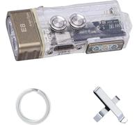 RovyVon E8 EDC Torch Rechargeable,Dual Power Compatible with AAA Battery,500 Lumens 4000K High CRI,Keychain Flashlight with White & Red & 365nm Sidelight,IPX6