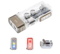 RovyVon E8 Small EDC Torch USB C Rechargeable, 700 High Lumens Bright Keyring Torch Compact LED Pocket Flashlights, AAA Battery Replaceable EDC Gadgets for Camping Hiking (365nmU+Red+White Sidelights