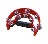 Row Handheld Tambourine with Metal Jingles, Half Plastic Percussion Drum, Vibrant Color Options for Kids & Adults, KTV Party Bar Instrument, Lightweight &, 25x20x4.8cm