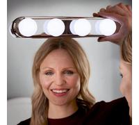 Row Of 4 Stick On Led Lights - Battery Powered Portable Lighting For Mirrors - Measures 7 X 30 X 6.5Cm