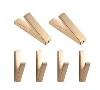 Row of Hooks for Wall Hook Gold, 5 Individual Square Back Pole Gold Coat Hooks Brass, Large Antique Brass Coat Hooks, Heavy Duty Brass Cup Coat Hooks, Screw in Door Hooks for Interior Doors