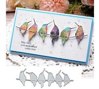 Row of Singing Hummingbirds Metal Die Cuts for Card Making,Spring Bird Card Cutting Dies Cut Stencils DIY Scrapbooking Album Decorative Embossing Paper Card Embossing Craft
