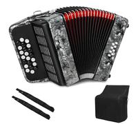 Rowadtim Accordion with 22 Keys and 8 Basses, Lightweight and Compact, Ideal for Beginners and Adults, with a Stylish Design and Easy to Learn (8 Bass, Grey)