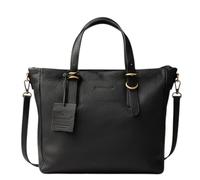 Rowallan of Scotland Black Genuine Leather Tote Bag for Women with Shoulder Strap, Work Office Everyday Handbag
