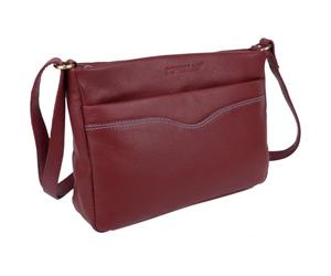 Rowallan of Scotland Ladies Leather Compact Cross Body Bag - Red