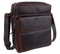 Rowallan of Scotland Mens Leather North South Cross Body Bag Trojan - Brown