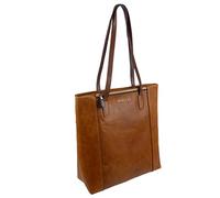 Rowallan of Scotland Womens Leather Cognac Top Zip Tote/Shoulder Bag, Cognac/Brown, M