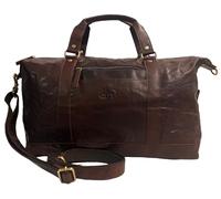 Rowallan Soft Tan Genuine Leather Holdall Travel Bag 45L - Weekend Duffel Bag with Shoulder Strap, Cabin Luggage Style Overnight Bag for Men & Women (Brown)