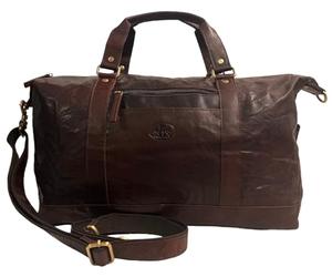 Rowallan Soft Tan Genuine Leather Holdall Travel Bag 45L - Weekend Duffel Bag with Shoulder Strap, Cabin Luggage Style Overnight Bag for Men & Women (Brown)