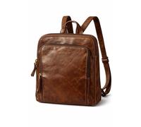 Rowallan Womens Real Leather Backpack Anti-Theft Rucksack Fashion Shoulder Daypack Tablet up to 7.5 Inches Bag Brown