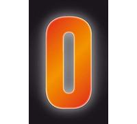 Rowan 2 x Self Adhesive Wheelie Bin Numbers 17cm - 0 - High Visibility Orange