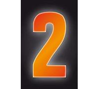 Rowan 2 x Self Adhesive Wheelie Bin Numbers 17cm - 2 - High Visibility Orange