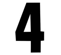 Rowan 2 x Self Adhesive Wheelie Bin Numbers 17cm - 4 - Black