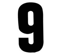 Rowan 2 x Self Adhesive Wheelie Bin Numbers 17cm - 9 - Black