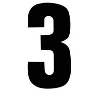 Rowan 3 x Self Adhesive Wheelie Bin Numbers 17cm - 3 - Black