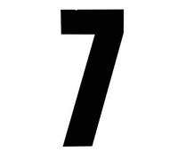 Rowan 3 x Self Adhesive Wheelie Bin Numbers 17cm - 7 - Black