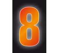 Rowan 3 x Self Adhesive Wheelie Bin Numbers 17cm - 8 - High Visibility Orange