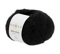 Rowan Hand Knitting Yarn – 57% Alpaca, 43% Cotton – Black – 6,4cm x 6,4cm x 11cm