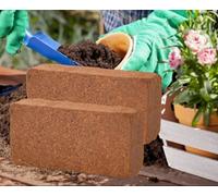 Rowan Gardening Accessories 2 X Coco Peat Brick Coir Compost Block 10L Coconut Potting Fibre Compressed Soil