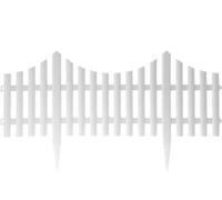 Rowan Gardening Accessories 24 White Picket Fence Wood Effect Plastic Edging Flexi Garden Flower Bed Lawn