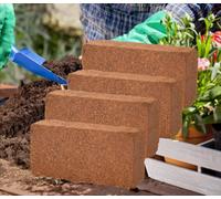 Rowan Gardening Accessories 4 X Coco Peat Brick Coir Compost Block 10L Coconut Potting Fibre Compressed Soil