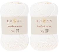 Rowan Handknit Cotton Ecru 100% Cotton Yarn - 50g (Pack of 2)