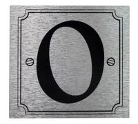 Rowan House or Gate Number '0' - Self Adhesive Black on Silver