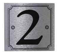 Rowan House or Gate Number '2' - Self Adhesive Black on Silver