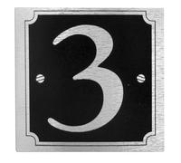 Rowan House or Gate Number '3' - Self Adhesive Silver on Black