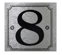 Rowan House or Gate Number '8' - Self Adhesive Black on Silver