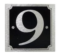 Rowan House or Gate Number '9' - Self Adhesive Silver on Black