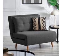 Rowan Mid Grey Fabric Chair Bed - Click Clack