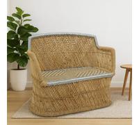 Rowan Natural and Silver Woven Bamboo 2 Seater Sofa