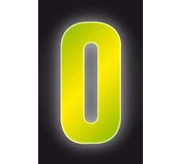 Rowan Self Adhesive Wheelie Bin Numbers 17cm - 0 - High Visibility Yellow 3-Pack