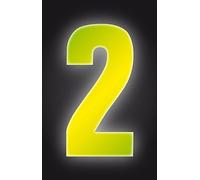 Rowan Self Adhesive Wheelie Bin Numbers 17cm - 2 - High Visibility Yellow