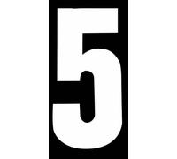 Rowan Self Adhesive Wheelie Bin Numbers 17cm - 5 - White