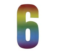 Rowan Self Adhesive Wheelie Bin Numbers 17cm - 6 - Rainbow Design