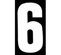 Rowan Self Adhesive Wheelie Bin Numbers 17cm - 6 - White