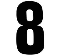 Rowan Self Adhesive Wheelie Bin Numbers 17cm - 8 - Black (2, Black)