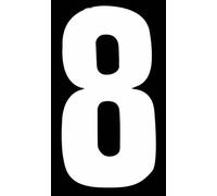 Rowan Self Adhesive Wheelie Bin Numbers 17cm - 8 - White