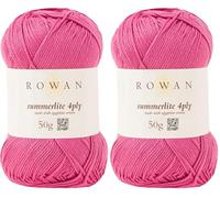 Rowan Summerlite 4Ply P.Pink 100% Cotton Yarn - 50g (Pack of 2)