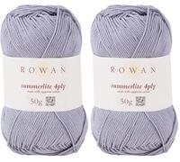 Rowan Summerlite 4Ply S.Grey 100% Cotton Yarn - 50g (Pack of 2)