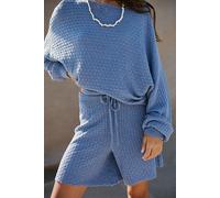 Rowan Sweater Short Set by free-est at Free People in Blue Suede, Size: Large - female