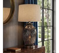 Rowan Table Lamp - Round - Smoked Glass