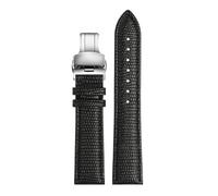 ROWCES 14mm - 22mm Black Brown Red Lizard Pattern Leather Watch Band Watch Replacement Wristband Watch Accessories, 18mm