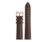 ROWCES 14mm - 22mm Black Brown Red Lizard Pattern Leather Watch Band Watch Replacement Wristband Watch Accessories, 18mm
