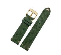 ROWCES 18mm 20mm 22mm Thin Soft Handmade Ostrich Pattern Leather Watch Wristband Men's Watch Accessories, 18mm