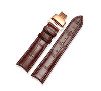 ROWCES 20mm 21mm 22mm Curved End Cowhide Leather Watchband for Men's Watch Replacement Wristband, 21mm